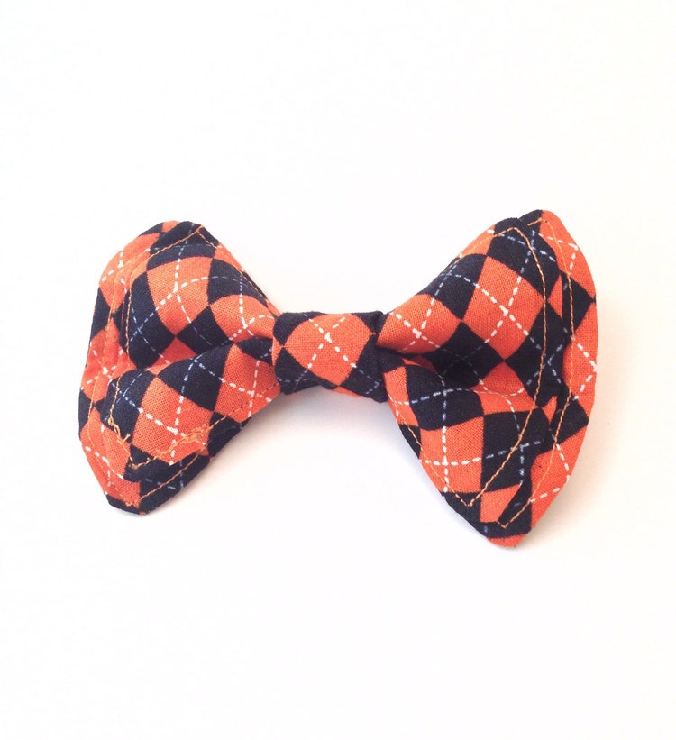 Boys Bow Tie Halloween Orange Argyle Bow Tie Bow by TinyTies