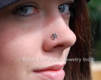 Ohm Nose Stud / Ohm Nose Ring / Yoga Nose Jewelry / Meditation Nose Ring / Unique Nose Jewelry / Rock Your Nose - CUSTOMIZE