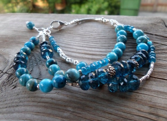 London Blue Topaz Crazy Blue Lace Agate and Dark Blue