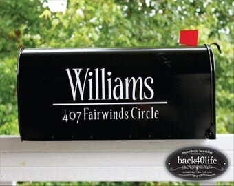SALE!!! Classic Mailbox Street Address Number Vinyl Decal (E-004d)