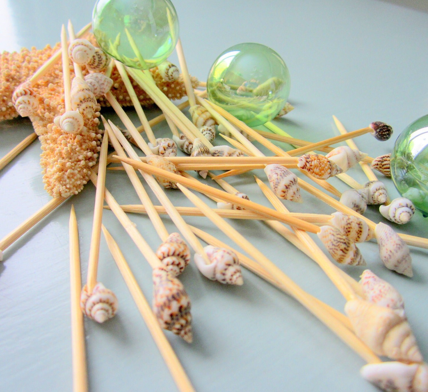 Beach Decor Seashell Toothpicks Nautical Decor Appetizer