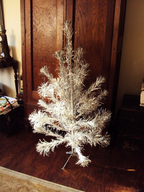 Vintage Silver Aluminum Christmas Tree 