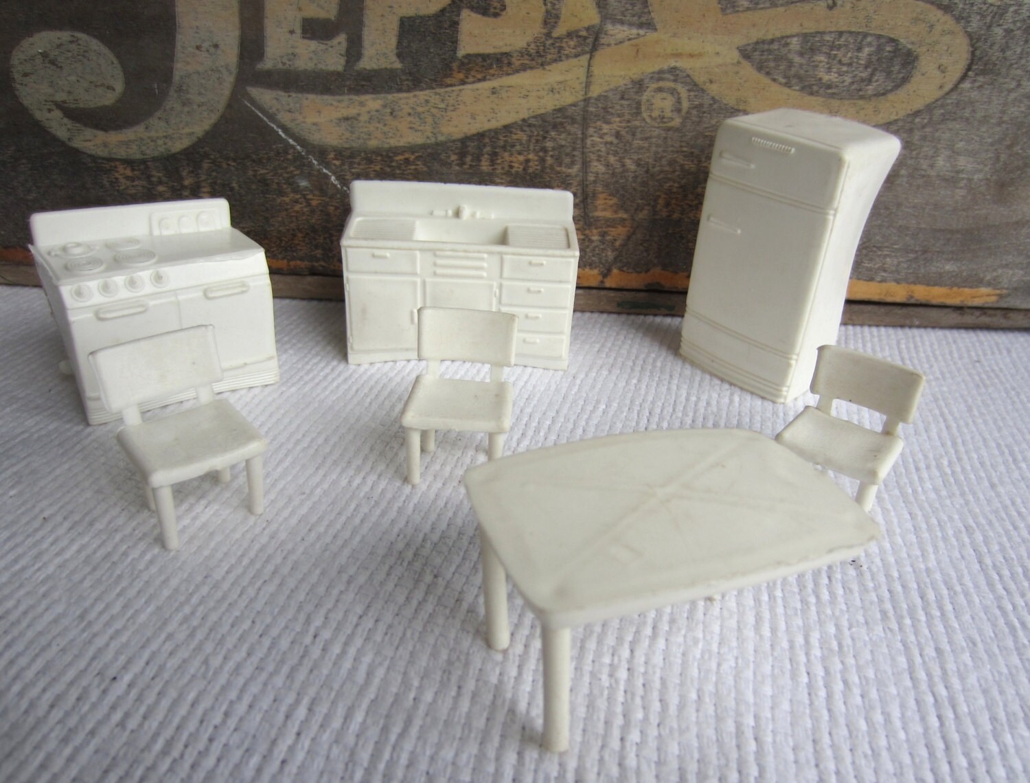 Vintage 1950s 1960s Superior Dollhouse Furniture White Kitchen