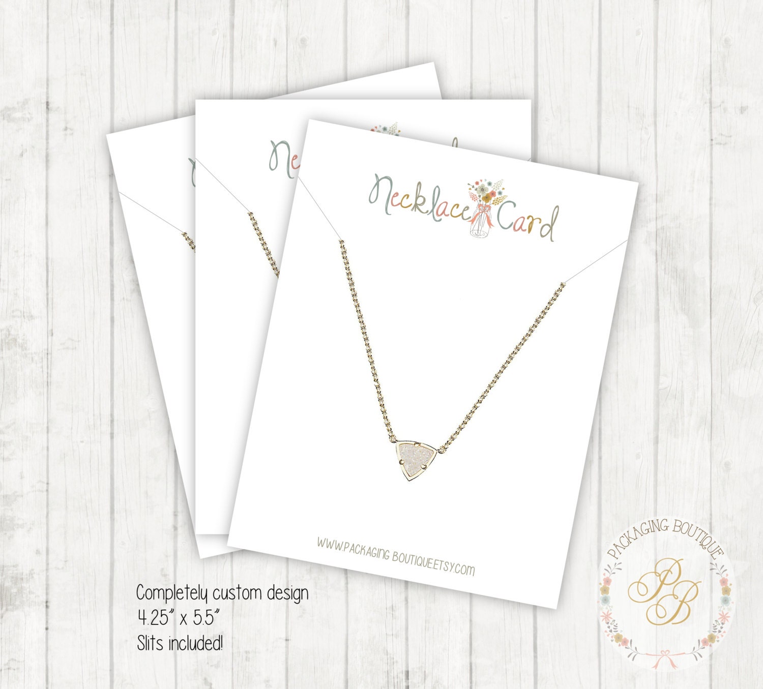 Large Necklace Display Cards Custom Design X