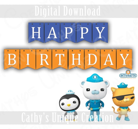 Octonauts Printable Content Birthday Banner, Initial, Get together Materials, Decorations, Captain Barnacles, Kwazii, Dashi, Peso, Boy, Immediate Obtain image relating to Octonauts Printable called Octonauts Printable Satisfied Birthday Banner, 1st, Bash Components, Decorations, Captain Barnacles, Kwazii, Dashi, Peso, Boy, Immediate Obtain