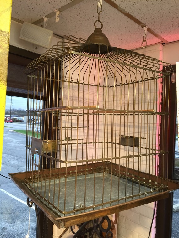 Antique Brass Bird Cage 19x21x29h New Haven Connecticut