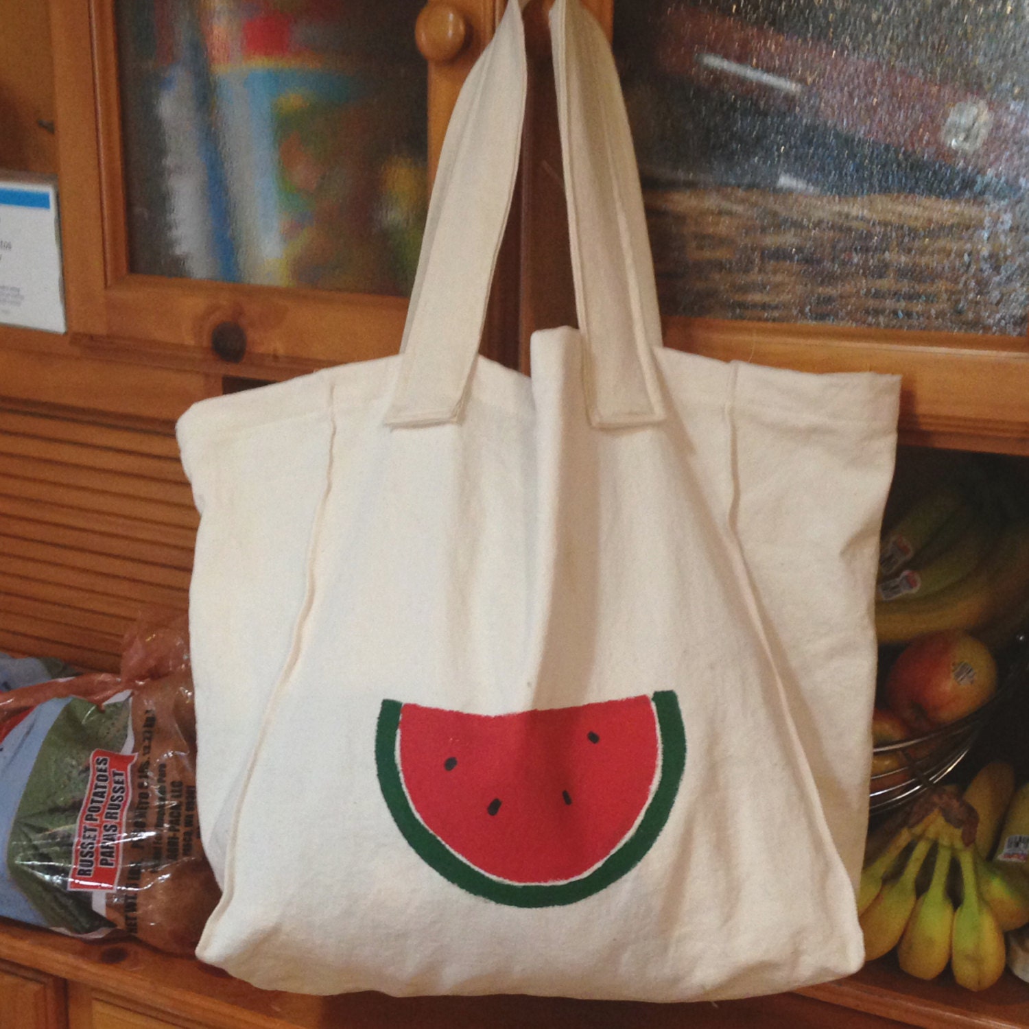 Extra Large cotton grocery tote large canvas shopping bag