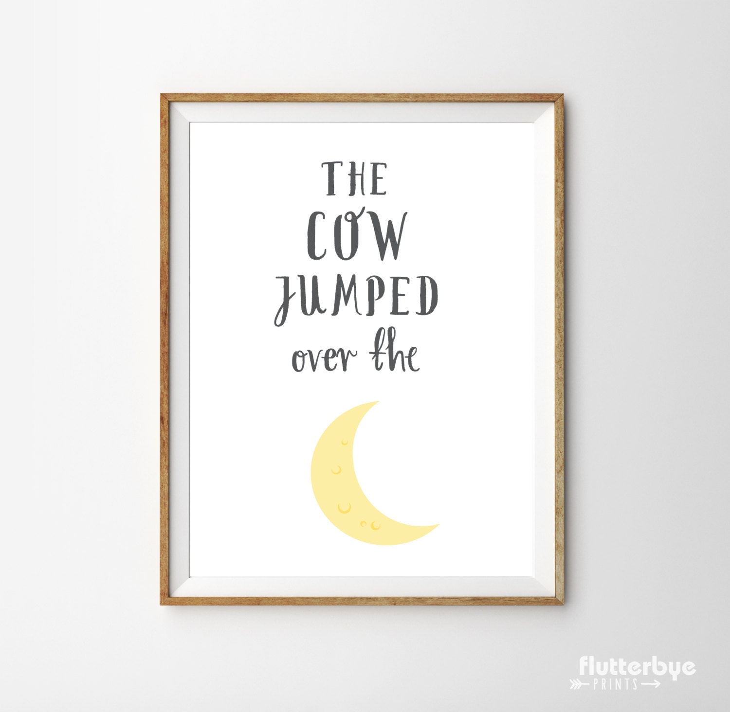 Nursery Rhyme Wall Art Print Kids Moon Decor Classic Themed