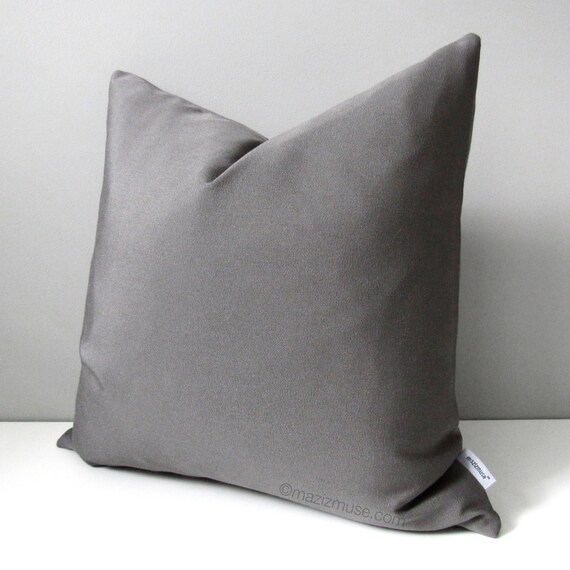 Grey Outdoor Pillow Cover Modern Gray Pillow Case by Mazizmuse