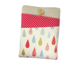 Kindle Cover, iPad Mini Case, Kindle Paperwhite, Kindle Touch, Kindle Fire Case, Kindle Case, Nook Touch Case, Pink Raindrops