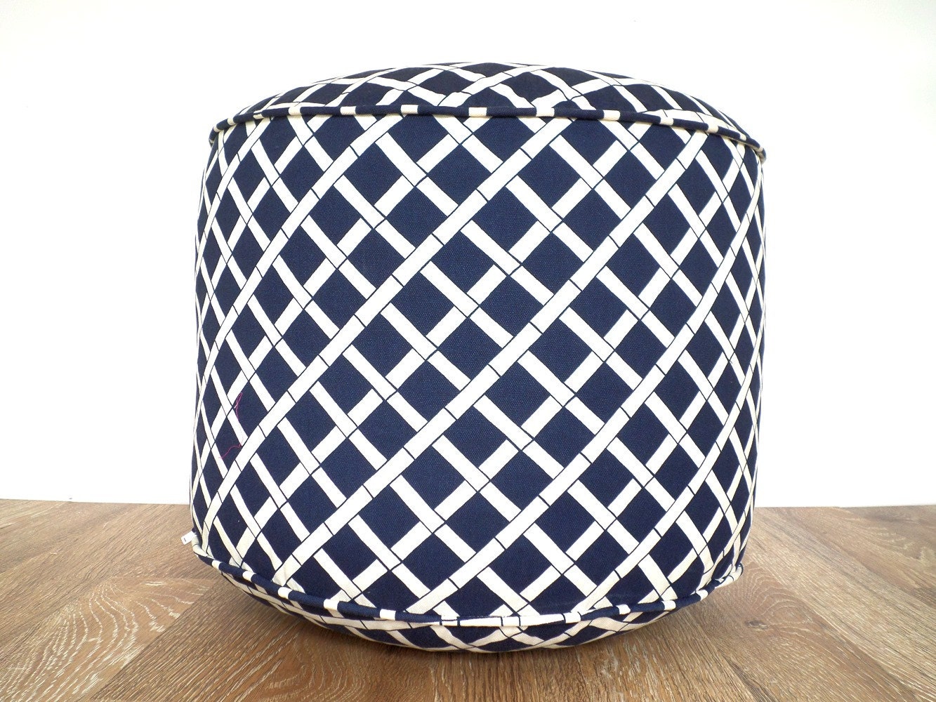 Blue outdoor pouf ottoman 18 diameter outside bean bag chair