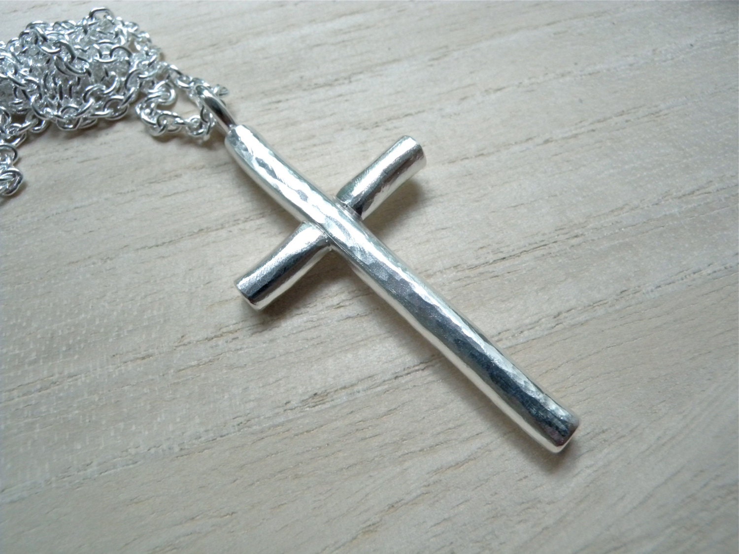 Large cross necklace mens cross necklace Rustic unique