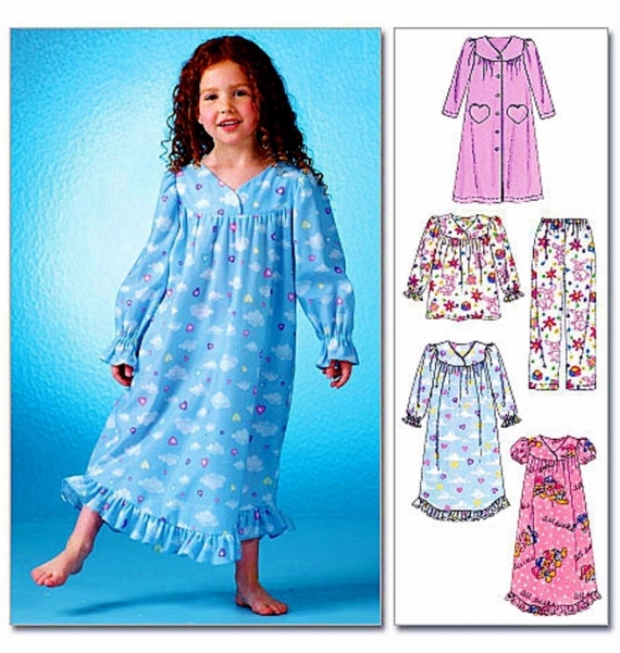 Girl's Easy Nightgown Pattern Little Girls' Pajama by blue510