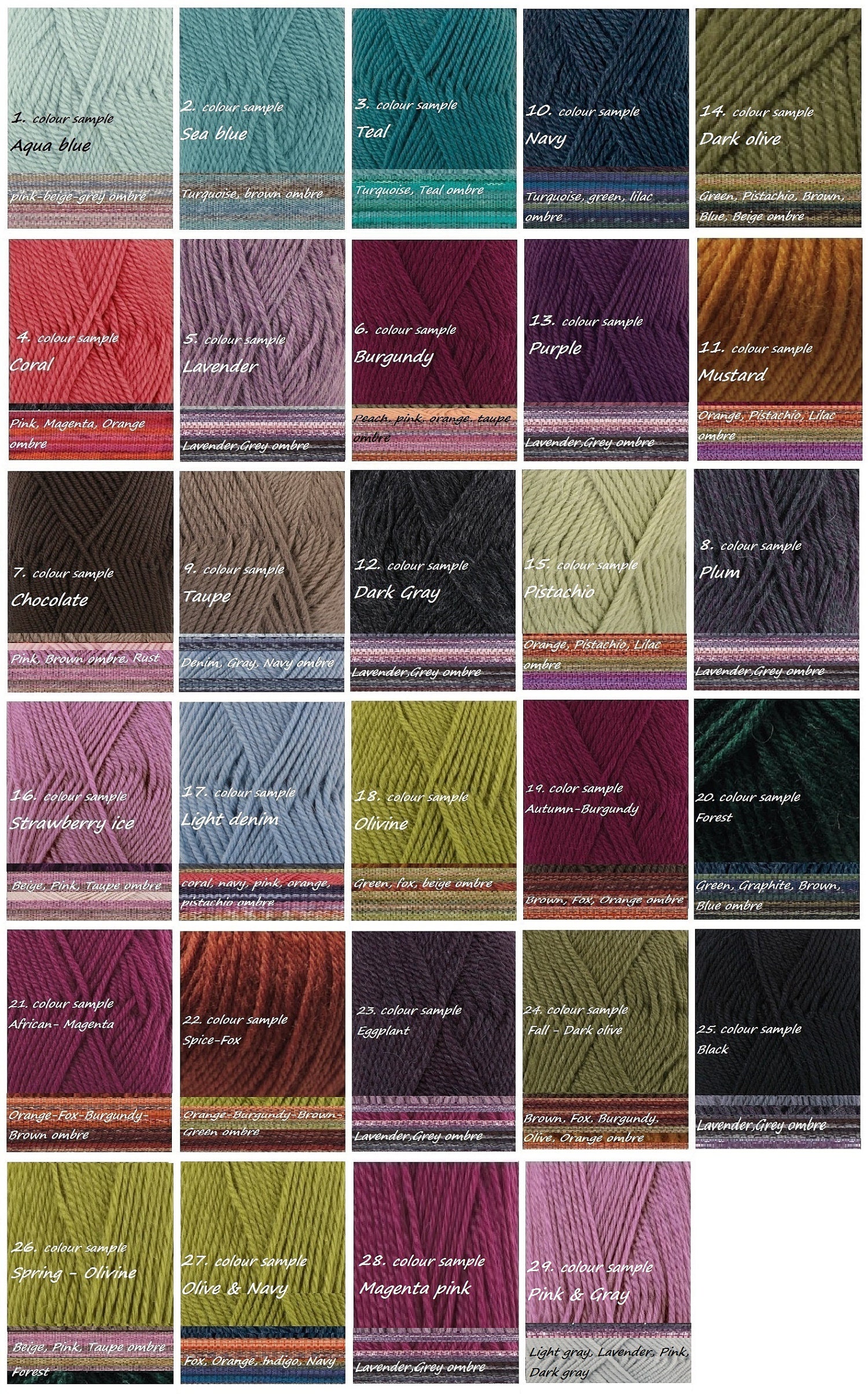 colour sample for beret hat