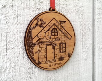 Our NEW Home Ornament New House Ornament Personalized Christmas Ornament Personalized Housewarming Gift Home Sweet Home House Ornament