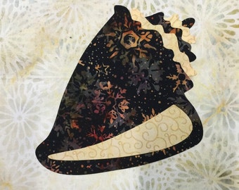 Sea Critter Shell Applique, Laser Cut and Pre-fused, Conch Shell or Clam Shell Row by Row