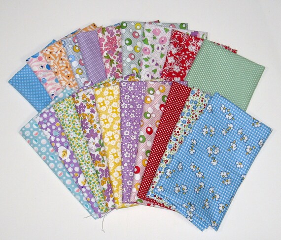 1930s Reproduction Cotton Quilt Fabric Bundle 20 by fabric406