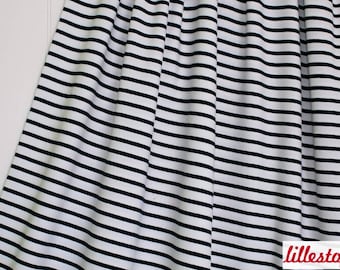 Lillestoff Stretchjersey "Stripes" Ecru / Navy, Maritime, by Lillestoff Organic Cotton Fabrics