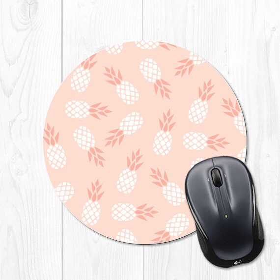 Peach Print Mouse Pad