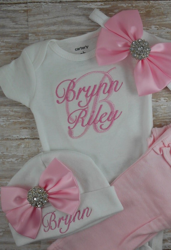 Coming home outfit baby girl newborn girl by LittleQTCouture