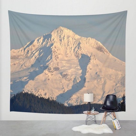 Wall Tapestry Mountain wall Hanging Mt. Hood Oregon Cascade