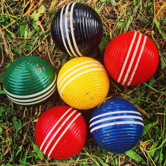 Croquet Balls / Set of Six / Complete Set / Instant Collection