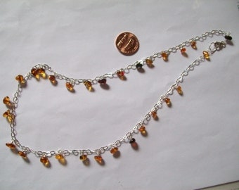 Baltic Amber dangles, sterling silver neclace