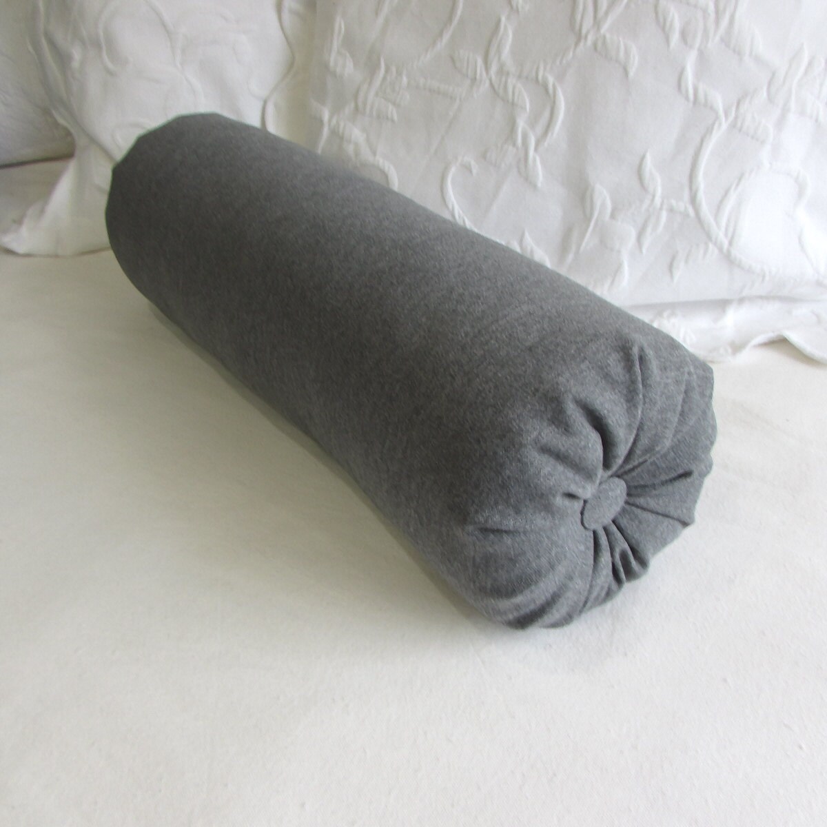 GRAY DENIM Large Size Bolster Pillow 7x22