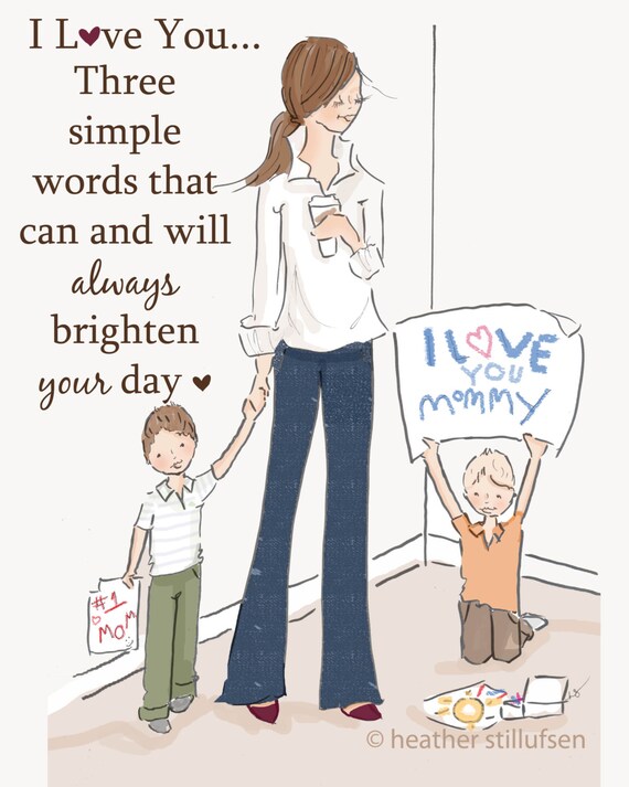 Items Similar To Mom And Son Art - Art For Moms - Inspirational Art For 