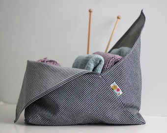 Medium Bento Bag - Project Bag - Knitting Bag - Origami Bag - Reusable Shopping Bag