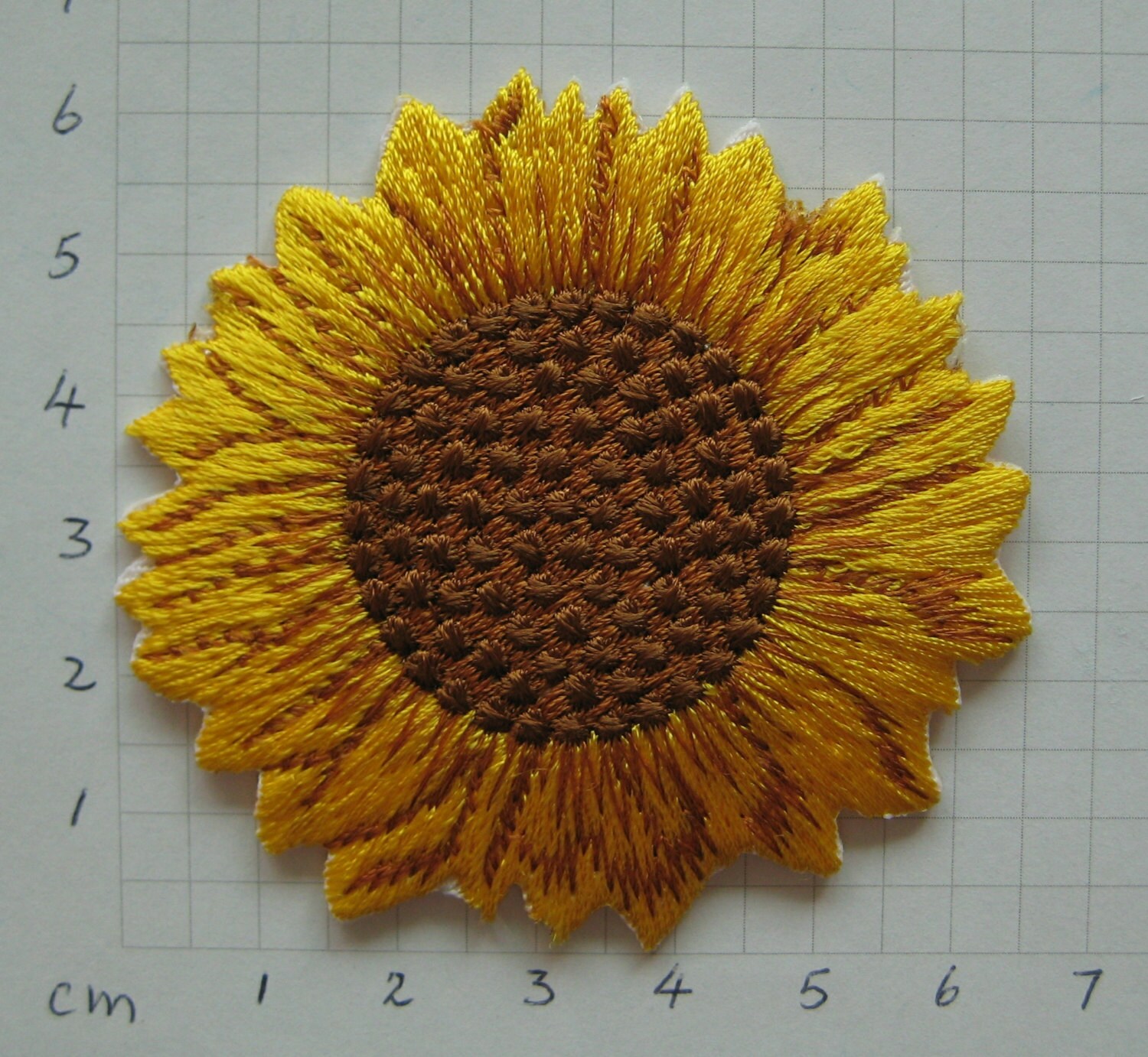 IronOn embroidered Patch SUNFLOWER 2.5 inch by Nice2MeetU on Etsy