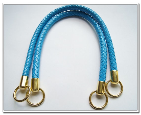 Items similar to a pair of blue leather handbag handle purse handles bag handles 3 colors ...
