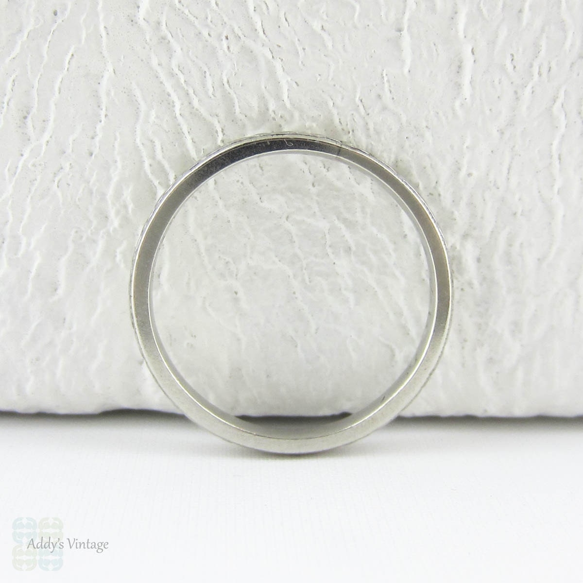 2mm floral milgrain wedding ring