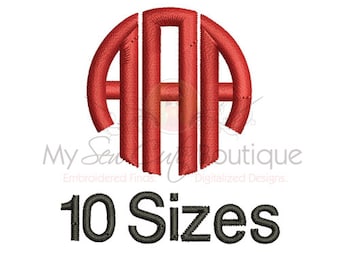 Circle Monogram Font - 10 Sizes - BX Embroidery Font Included