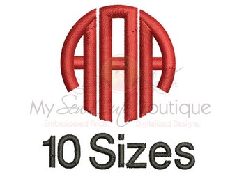 Circle Monogram Embroidery Fonts - Machine Font Designs - 10 Sizes - Instant Download