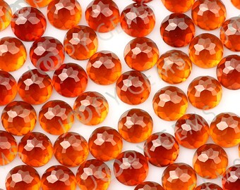 Hessonite Garnet Rose Cut Cabochon 5mm Round - 1 cab