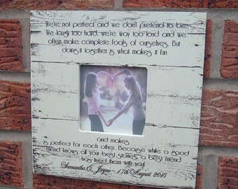 Best Friends picture frame wedding bride matron of honor photo frame personalized 8x8 inch