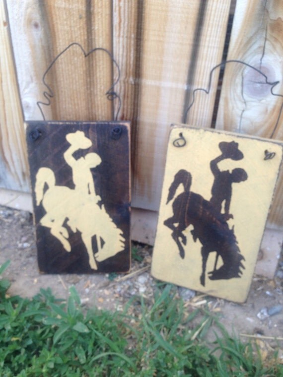 Bucking Horse Wire Hanging Decor Hand Painted by Girlinair on Etsy