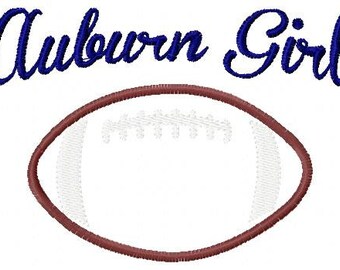 Auburn Girl Football Machine Embroidery and Applique Design, Applique Embroidery Design, Football Embroidery Design, 5x7// Joyful Stitches