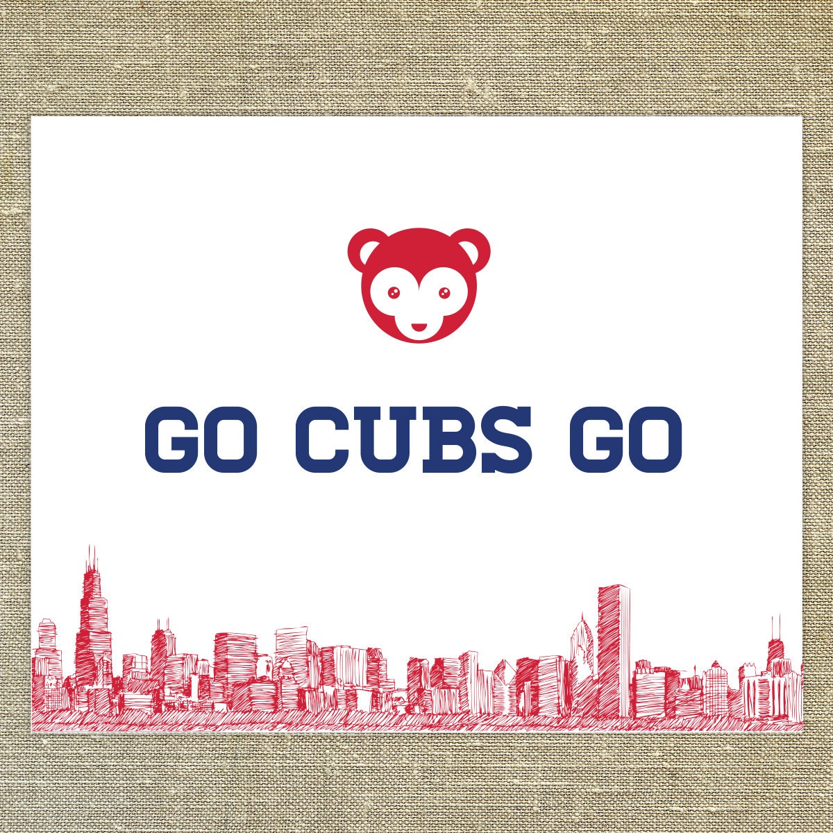Chicago Cubs Go Cubs Go song 8 x10 inches wall
