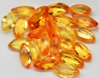 22 Piece Natural Earth Mined Gem Stone Marquise Yellow Sapphire - freeshipping