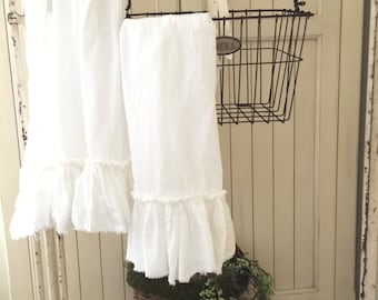 Ruffled Tea Towels | Cotton Ruffles | Tea Towels | Farmhouse Towels | Shabbychic Decor | Cottage Home