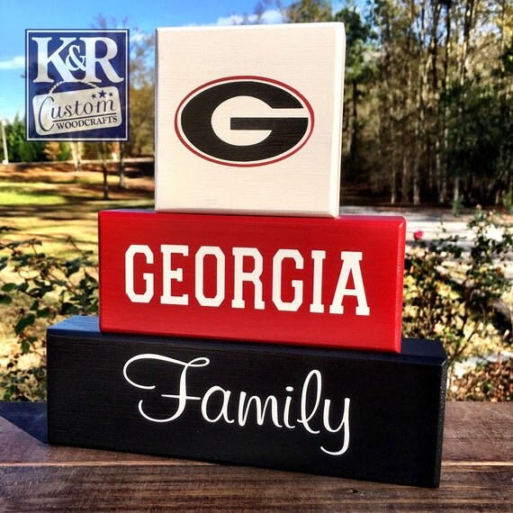GA Georgia Bulldogs Dawgs UGA decor Family by KRCustomWoodcrafts