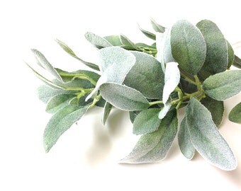 Silk flowers, artificial plant, artificial flower, lamb's ear, faux lambs ear, floral stem, fake flower, gray plant, stachys, floral supply