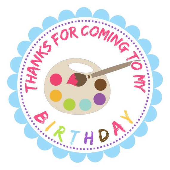 printable art party tags digital paint party labels paint