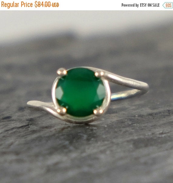 Green Onyx Engagement Ring Green Onyx Ring by EfratJewelry