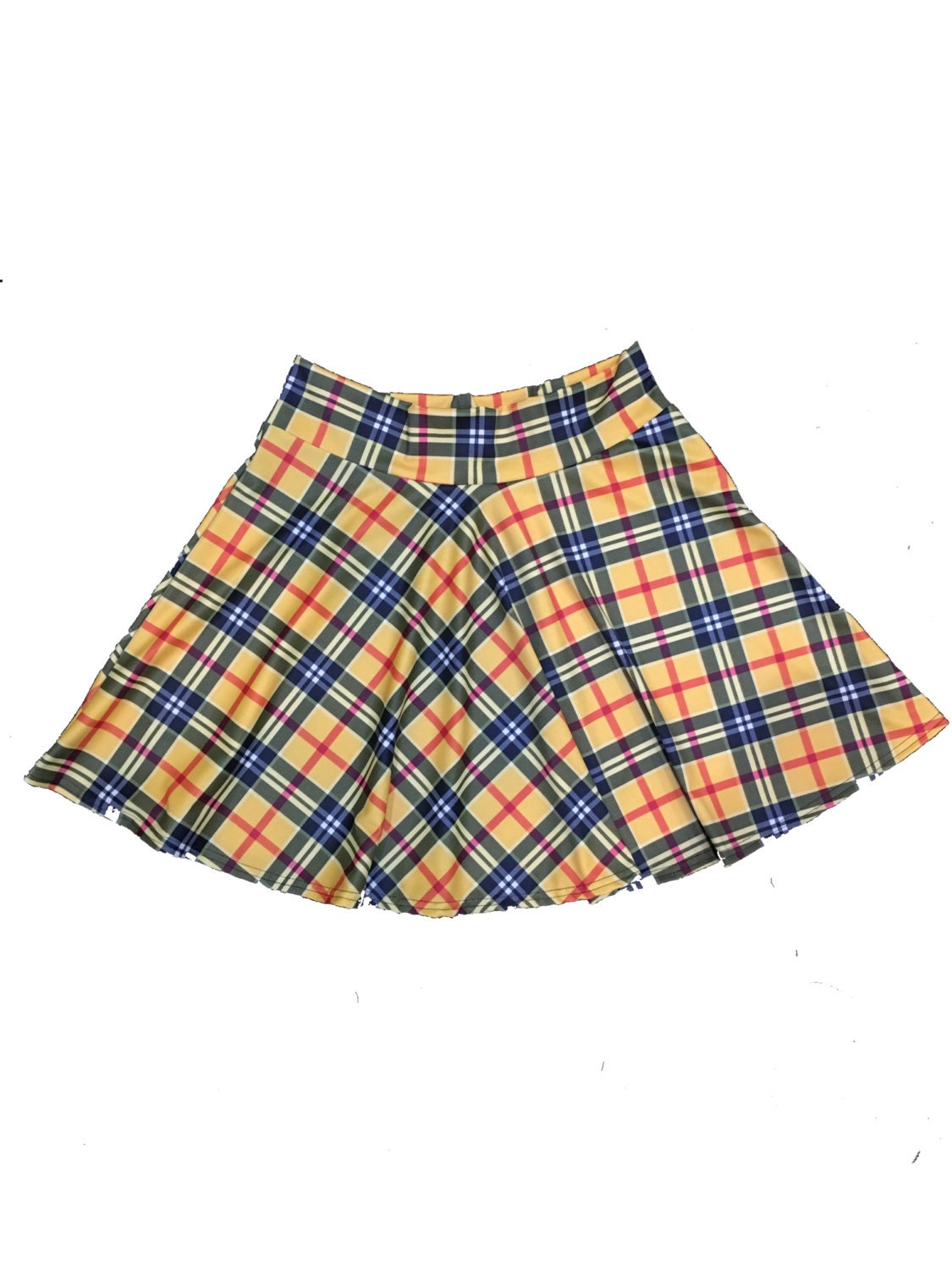 Yellow Plaid Skater Skirt by MessQueenNewYork on Etsy