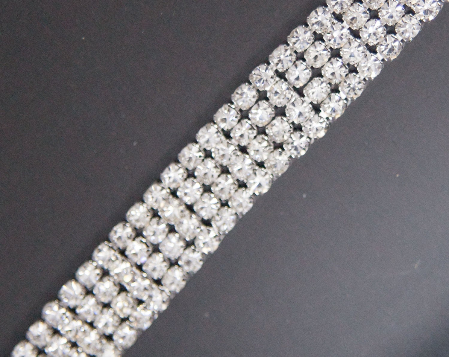 Four Row Silver Rhinestone Chain By The Yard by SummerInspirations