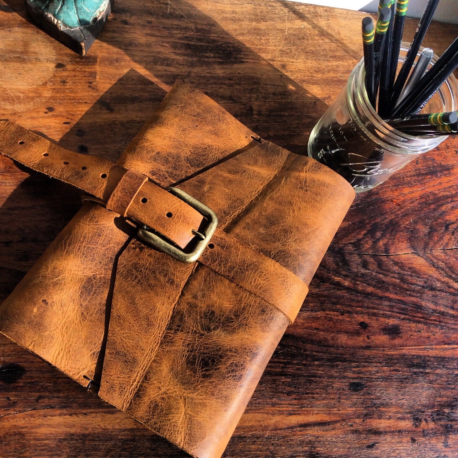 Handmade leather bound journal Custom personalized leather