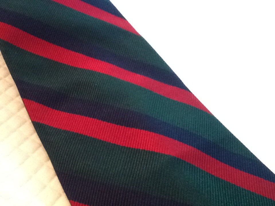 Vintage ROOSTER Tie Diagonal Stripes Green, Red, Blue – Haute Juice